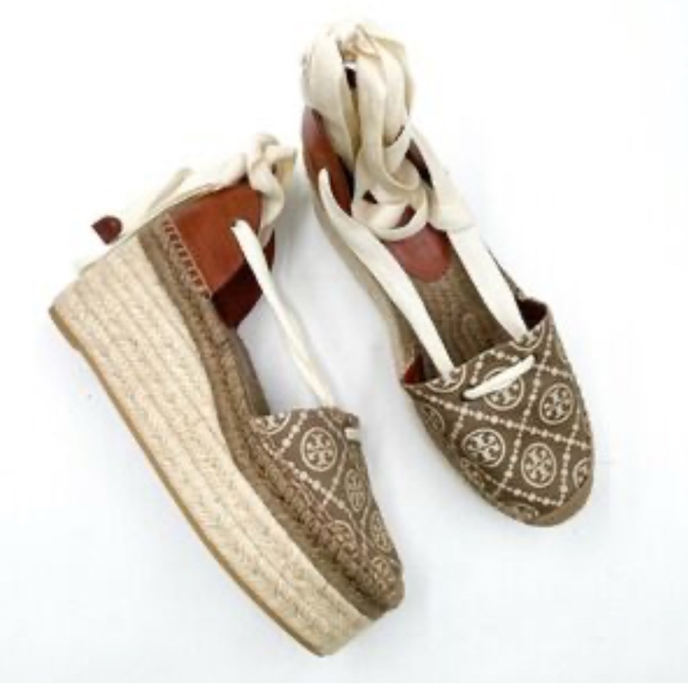 Tory Burch Women's Wedges - Black and Tan - Picture 2 of 3